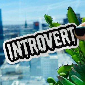 5/$15 Introvert Grunge Sticker Glossy Vinyl